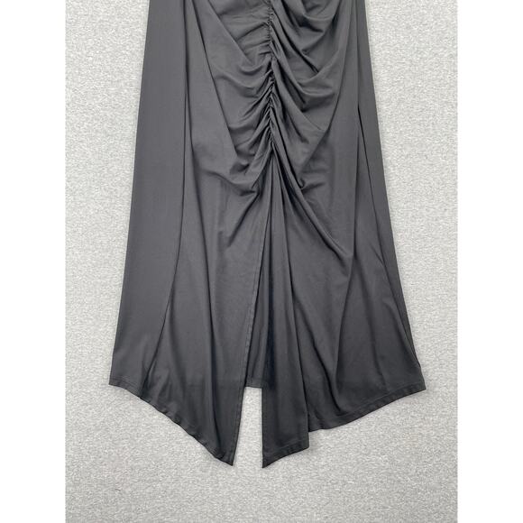 Collective Concepts Dress Size S Black Ruched Sleeveless Stretchy Bodycon Midi - Picture 9 of 14